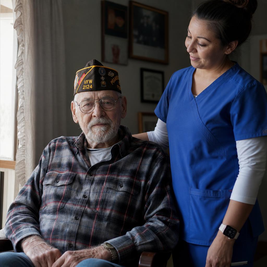 Smiling veteran at home